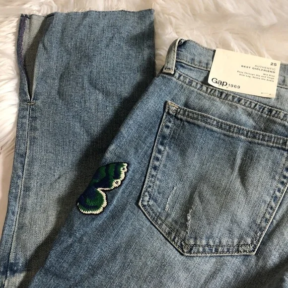 Gap butterfly embroidered jeans size 25 NWT - Picture 9 of 12